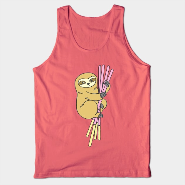 Pocky Sloth Tank Top by natelledrawsstuff